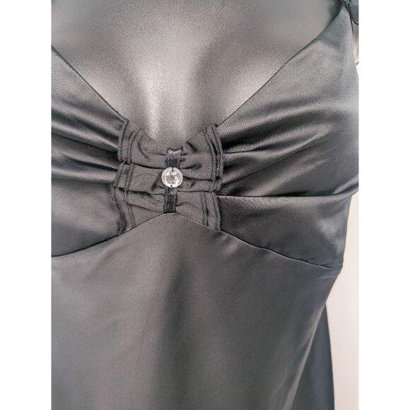 Vintage Morgan Taylor Intimates Slip Dress Size L Coquette Y2K Goth Milkmaid 90s - Picture 5 of 9